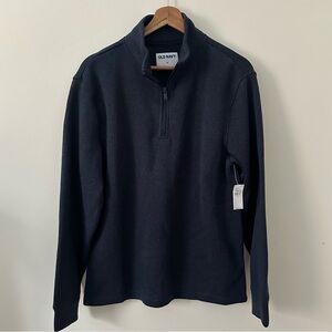 Old Navy Men’s Navy Blue Quarterzip Sweater NWT New